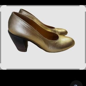 Dries Van Noten Gold Heels